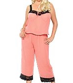 Magic Silk Cotton Candy Queen Size Camisole and Capri Pant Set